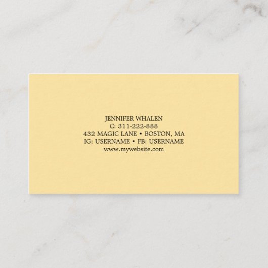 Elegant Gold Scroll Floral Custom Visitekaartje (Achterkant)