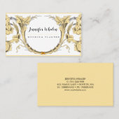 Elegant Gold Scroll Floral Custom Visitekaartje (Voorkant / Achterkant)