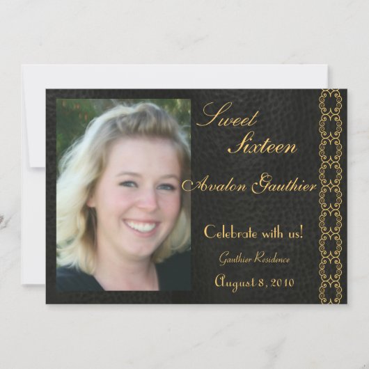 Elegant Gold Scroll Photo All Occasion Invitation Kaart (Voorkant)