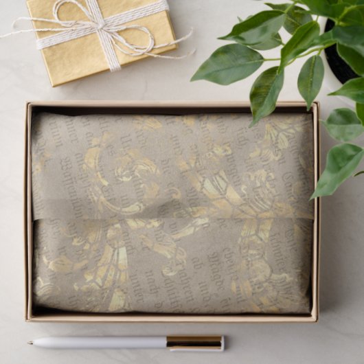 Elegant Gold Scroll Tissuepapier (Geschenk)