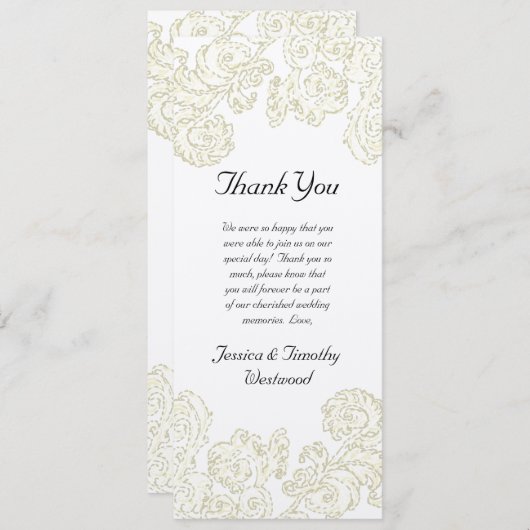 Elegant Gold Scroll Weddenschap Hartelijk dank Kaart (Voorkant / Achterkant)