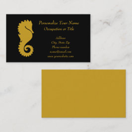 Elegant Gold Seahorse Zwart Goud Visitekaartje