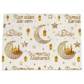Elegant Gold Seamless Ramadan Greeting Arabic Groot Cadeauzakje (Voorkant)
