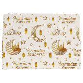 Elegant Gold Seamless Ramadan Greeting Arabic Groot Cadeauzakje (Voorkant)