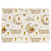 Elegant Gold Seamless Ramadan Greeting Arabic Groot Cadeauzakje (Achterkant)