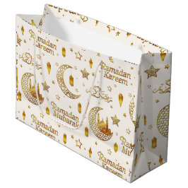 Elegant Gold Seamless Ramadan Greeting Arabic Groot Cadeauzakje