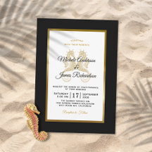 Elegant Gold Seapaarden Modern Tropical Wedding