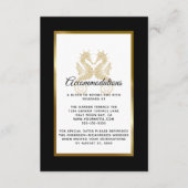 Elegant Gold Seapaarden Wedding Accommodations Informatiekaartje (Voorkant)