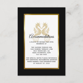 Elegant Gold Seapaarden Wedding Accommodations Informatiekaartje