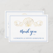 Elegant Gold Seashell Beach Weddenschap Hartelijk  Bedankkaart (Voorkant / Achterkant)