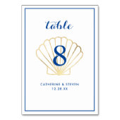 Elegant Gold Seashell Coastal Wedding Kaart (Achterkant)