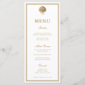 Elegant Gold Seashell Coastal Wedding Menu Kaart (Voorkant)