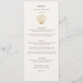Elegant Gold Seashell Creamy Double Side Wedding  Menu (Voorkant)