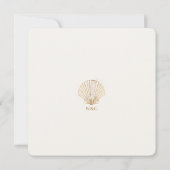 Elegant Gold Seashell Creamy Wedding RSVP (Achterkant)