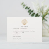 Elegant Gold Seashell Creamy Wedding RSVP (Staand voorkant)