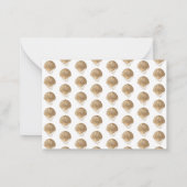 Elegant Gold Seashell & Pearls Custom Name Coastal Notitiekaartje (Achterkant)