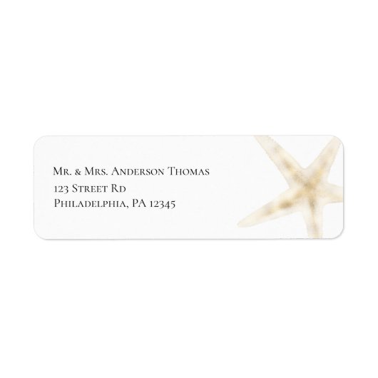 Elegant Gold Seashell Return Address Labels (Voorkant)