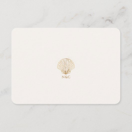 Elegant Gold Seashell Website Enclosure Card Informatiekaartje (Achterkant)