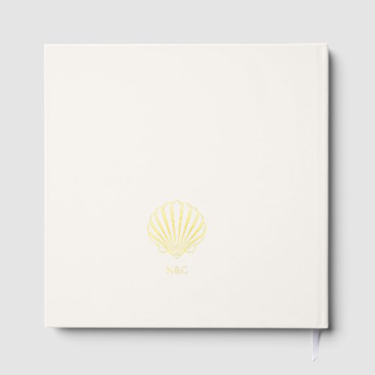 Elegant Gold Seashell Wedding Gastenboek (Achterkant)