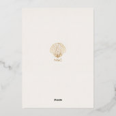 Elegant Gold Seashell  Wedding Save the Date Folie Feestdagenkaart (Achterkant)