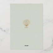 Elegant Gold Seashell Wedding Save the Date Folie Feestdagenkaart (Achterkant)