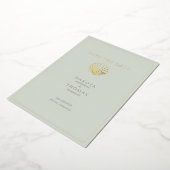 Elegant Gold Seashell  Wedding Save the Date Folie Feestdagenkaart (Gedraaid)