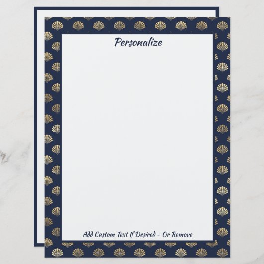 Elegant Gold Seashells Ocean Beach Theme (Voorkant / Achterkant)