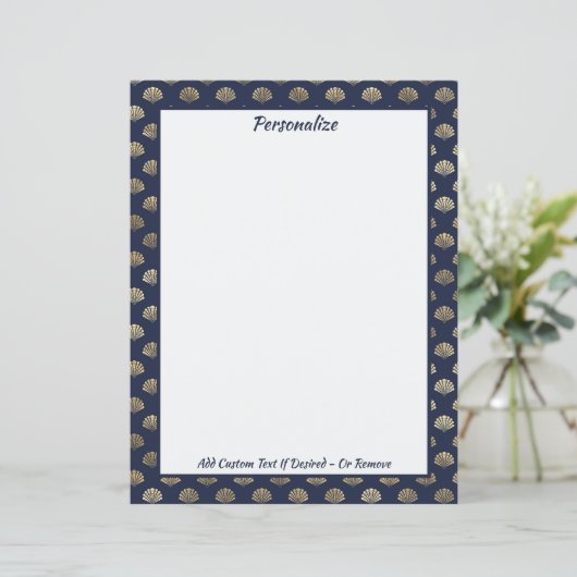 Elegant Gold Seashells Ocean Beach Theme (Staand voorkant)