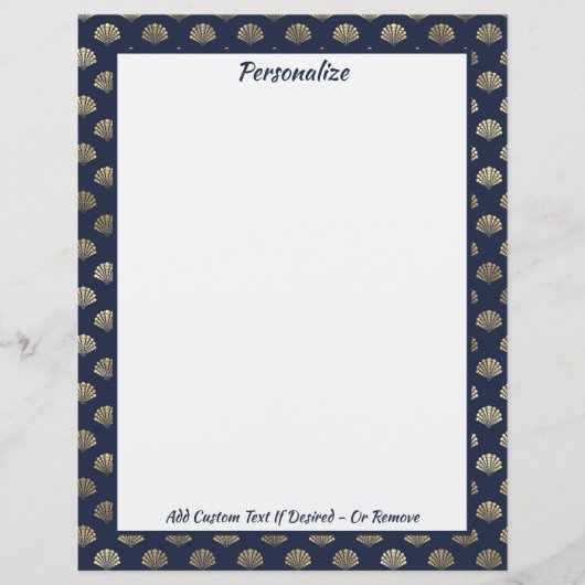 Elegant Gold Seashells Ocean Beach Theme (Voorkant)