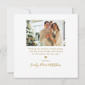Elegant Gold Seasons Groeten Script 4 Foto Feestdagenkaart (Achterkant)