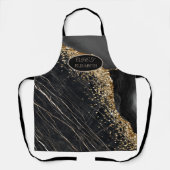Elegant Gold Sequins Black Marble Schort (Voorkant)