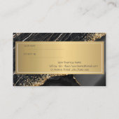 Elegant Gold Sequins, Lijst Black Marble Aanbevelingskaartje (Achterkant)