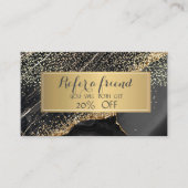 Elegant Gold Sequins, Lijst Black Marble Aanbevelingskaartje (Voorkant)