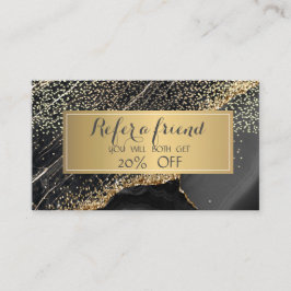 Elegant Gold Sequins, Lijst Black Marble Aanbevelingskaartje