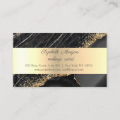 Elegant, Gold Sequins, zwarte marmer Klantenkaartje (Achterkant)