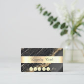 Elegant, Gold Sequins, zwarte marmer Klantenkaartje (Staand voorkant)
