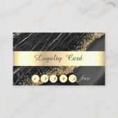 Elegant, Gold Sequins, zwarte marmer Klantenkaartje (Voorkant)