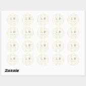 ** Elegant Gold Serif Initials Ronde Sticker (Vel)