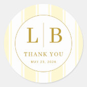 ** Elegant Gold Serif Initials Ronde Sticker (Voorkant)