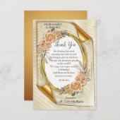 Elegant Gold shades en Abstracte bloemen RSVP Kaartje (Voorkant / Achterkant)