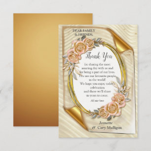Elegant Gold shades en Abstracte bloemen RSVP Kaartje