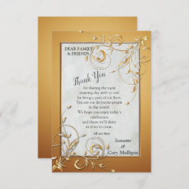 Elegant Gold shades en Abstracte bloemen RSVP Kaartje