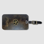 Elegant Gold Shamrock, Clover Leather look Bagagelabel (Voorkant (horizontaal))