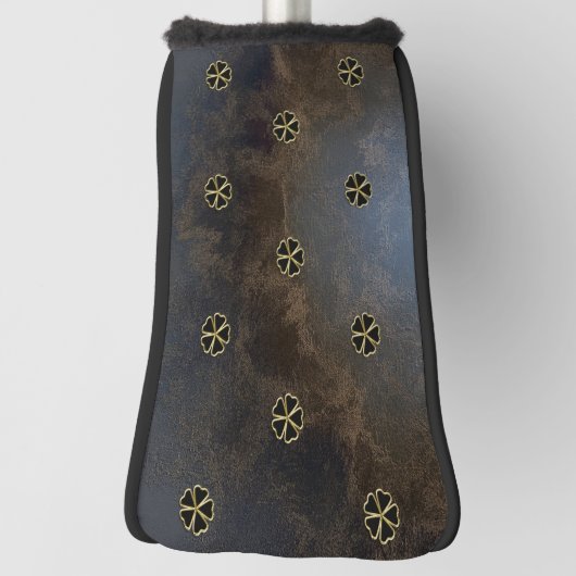 Elegant Gold Shamrock, Clovers, lederen look Golfheadcover (Draai 90)