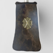 Elegant Gold Shamrock, Leather Kijk Golfheadcover (Draai 90)
