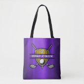 Elegant Gold Shield Golf Monogram Ontwerp Tote Bag (Voorkant)