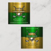 Elegant Gold Shield Monogram ontwerp Vierkante Visitekaartje (Voorkant / Achterkant)