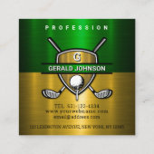 Elegant Gold Shield Monogram ontwerp Vierkante Visitekaartje (Achterkant)