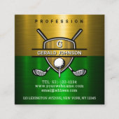 Elegant Gold Shield Monogram ontwerp Vierkante Visitekaartje (Voorkant)