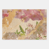 Elegant Gold Shimmer Floral Decoupage Design Inpakpapier Vel (Voorkant 3)